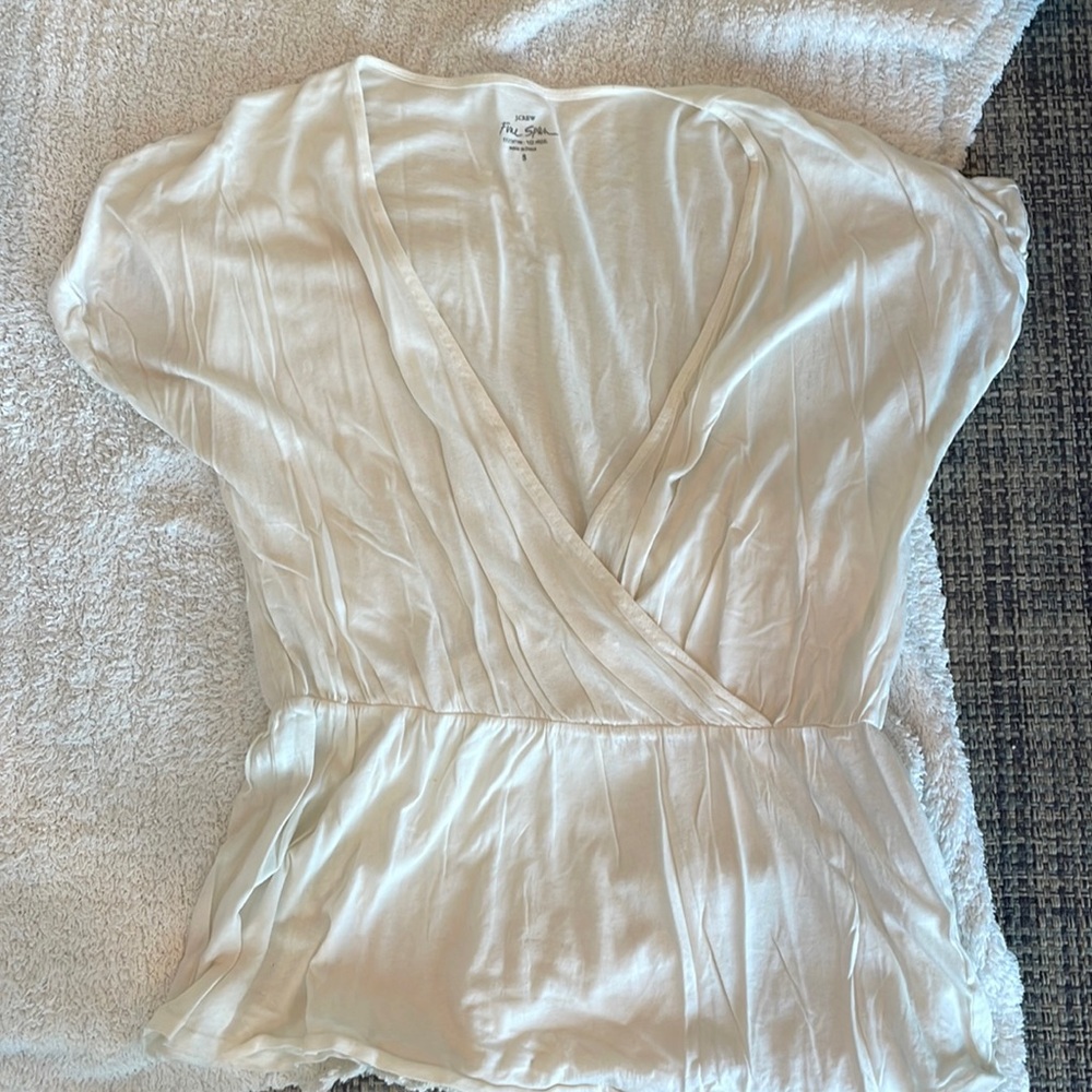 J Crew soft cotton cross neck tee